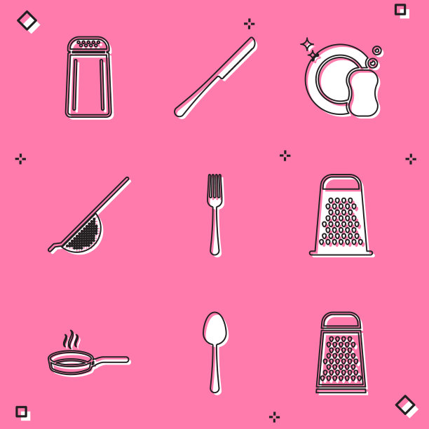 放盐和胡椒刀洗盘子图片下载