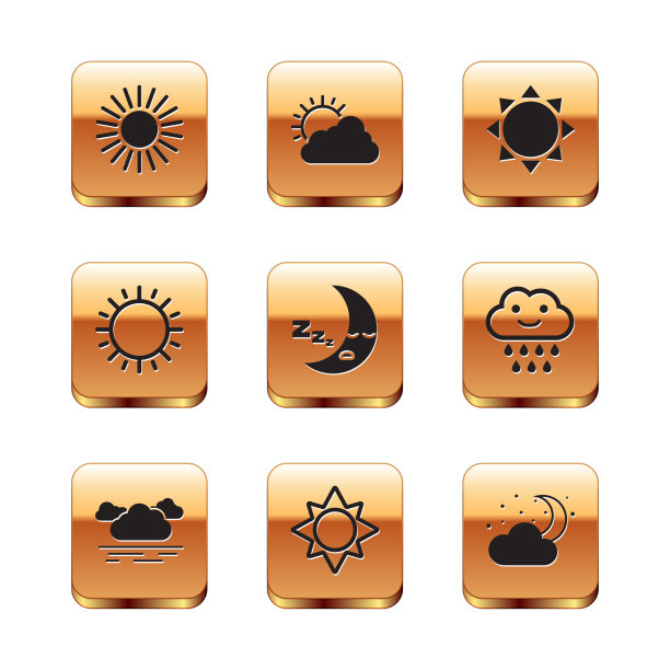 日落、云、月的图标与月亮和星星图片下载