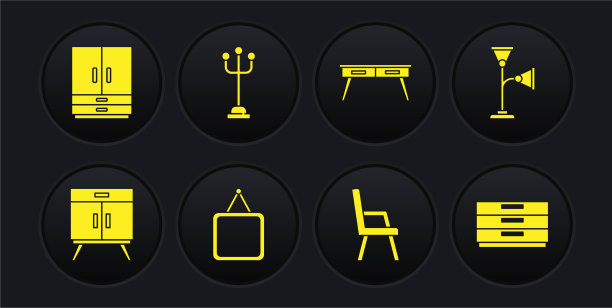 衣柜、抽屉、落地灯、镜子、扶手椅图片下载