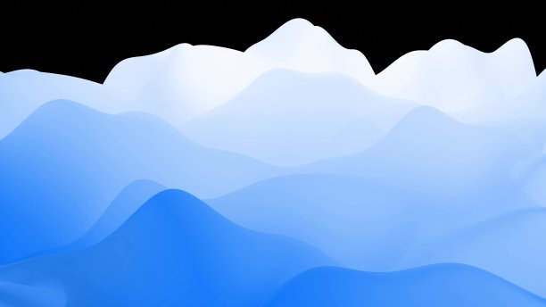 时尚抽象背景，表面柔软半透明材料。创意柔和明亮的3d bg与内部发光的节日活动。蓝色的渐变。三维渲染图片下载