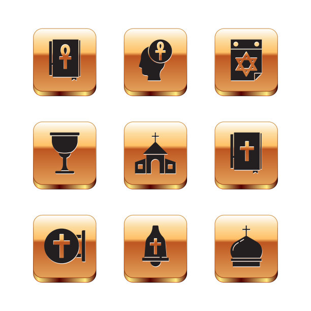 设置十字章书基督教十字教堂钟图片下载