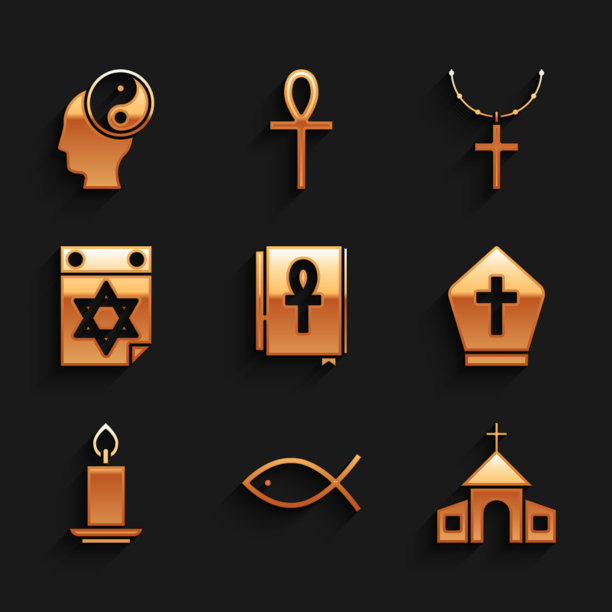 集十字章书基督教鱼教堂图片下载