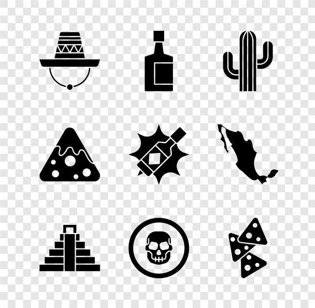 设置墨西哥草帽龙舌兰瓶仙人掌图片下载