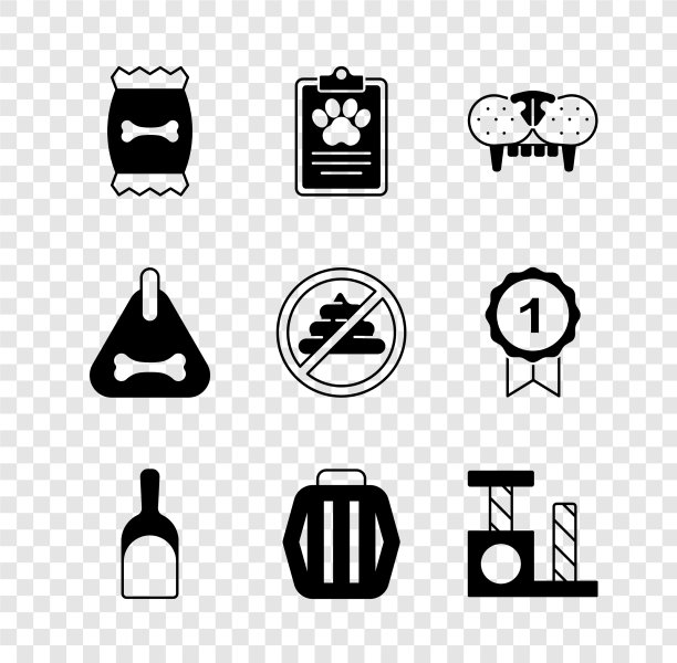 为宠物临床记录猫设置袋装食品图片下载