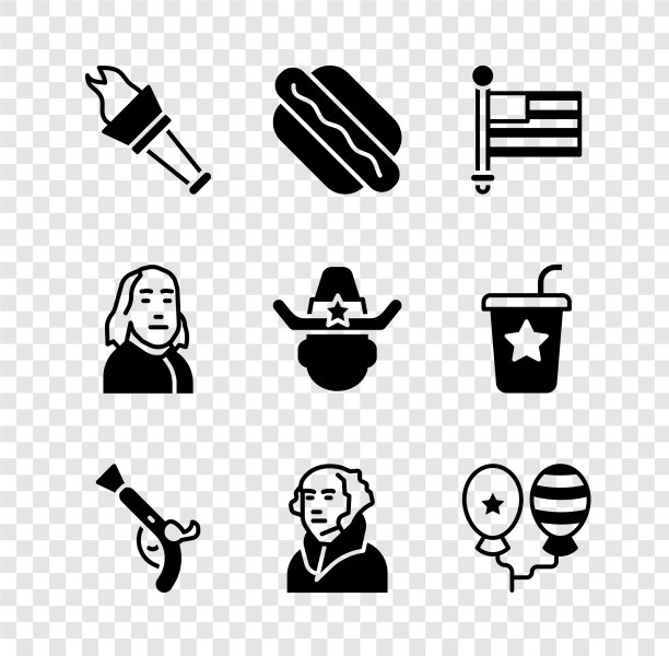 将火炬点燃热狗三明治美国国旗图片下载