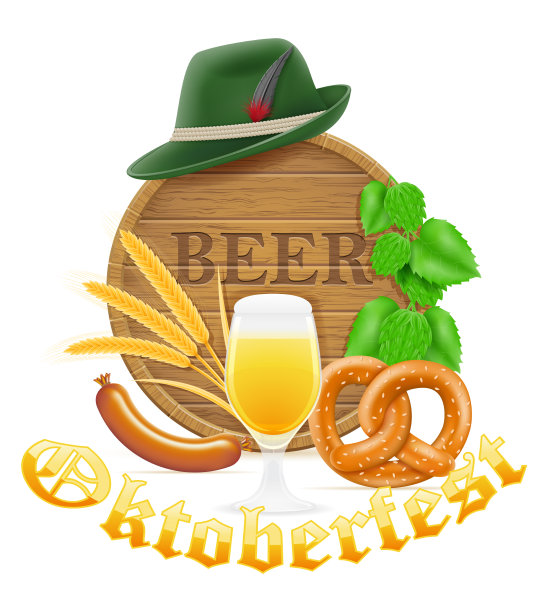 啤酒节的图标对象和设计元素图片下载