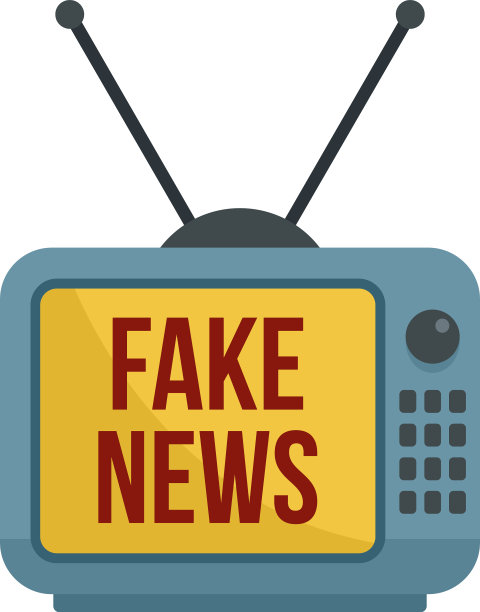 电视假新闻图标扁平孤立图片下载