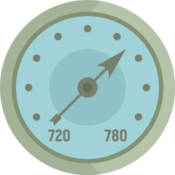 箭头气压计图标扁平孤立图片下载