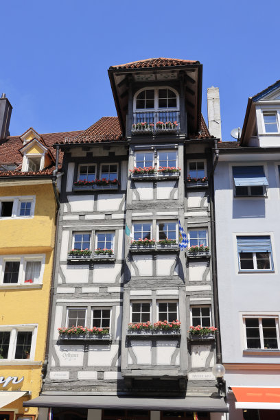 欧洲德国巴伐利亚州康士坦茨湖的林道市图片下载