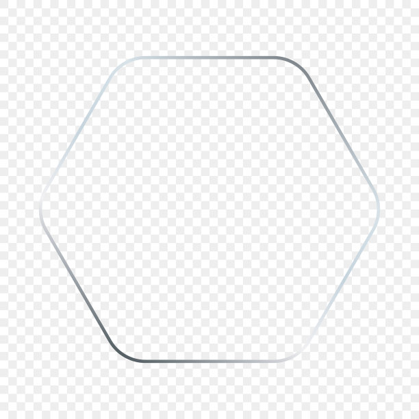 银色发光圆形六边形框架图片下载