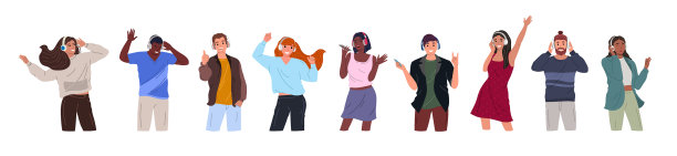 人们戴着耳机图片下载