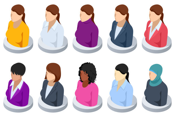 等距美丽的年轻女性的脸图片下载