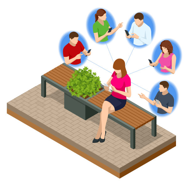 等距社交网络网站冲浪的概念图片下载