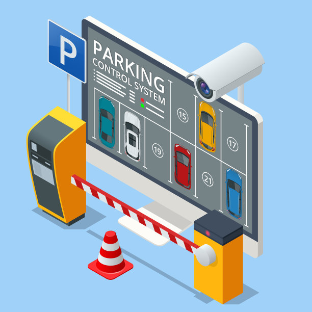 立体停车场显示在屏幕上的汽车图片下载