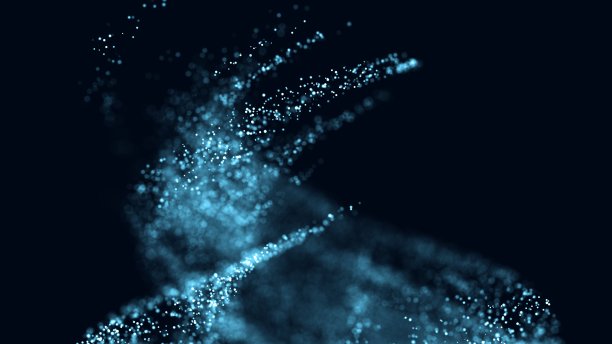 摘要涡旋粒子背景。爆炸中动态波动。虫洞闪烁的星尘。3 d渲染。图片下载