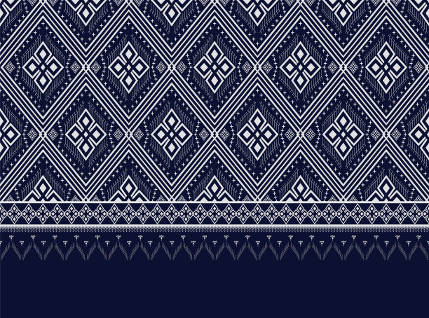 巴几何民族图案刺绣设计图片下载