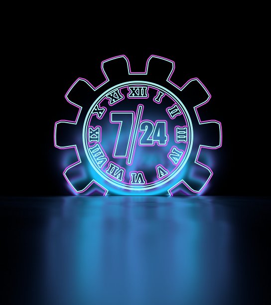 霓虹灯闪烁装置的时间操作模式图片下载