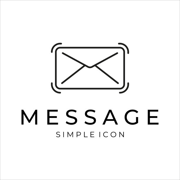 消息或邮件Logo线条艺术简约设计图片下载