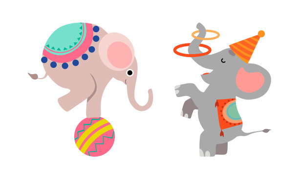 马戏团里表演杂耍戏法的大象图片下载