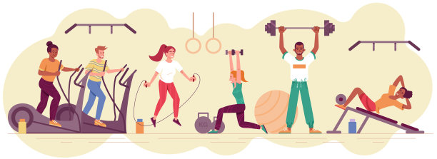 男女运动员都在做运动图片下载