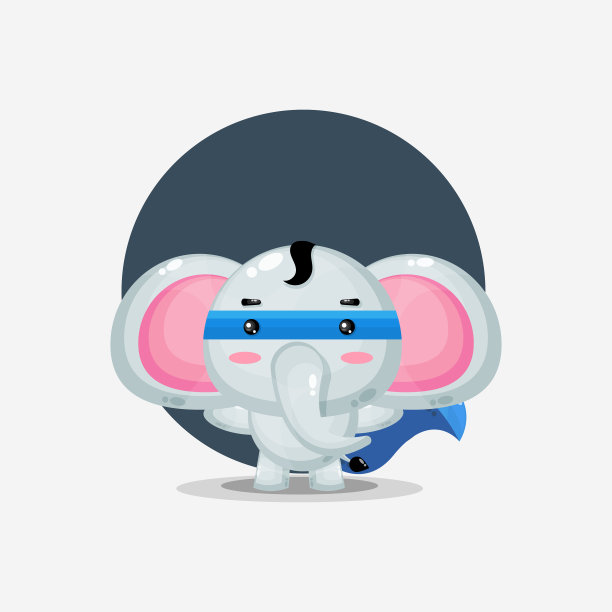 可爱的大象变成了超级英雄图片下载