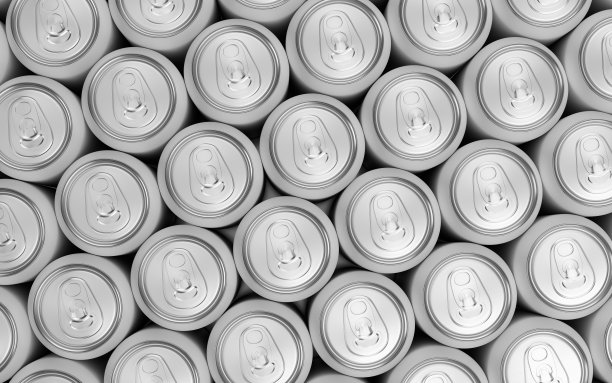 铝制啤酒或汽水罐俯视图图片下载