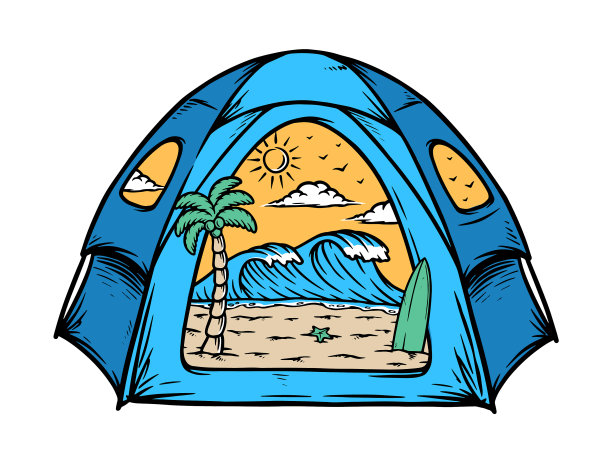 帐篷里的海滩图片下载