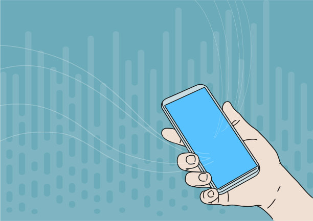 手画手持移动设备与空白图片下载