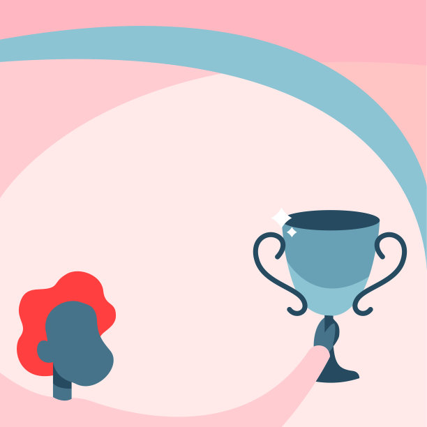 男子绘画手举奖杯高高庆祝图片下载