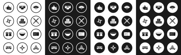 订纸中式或日式折扇寿司图片下载