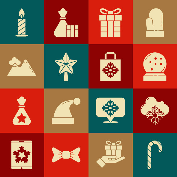 设置圣诞糖果藤与条纹云雪图片下载