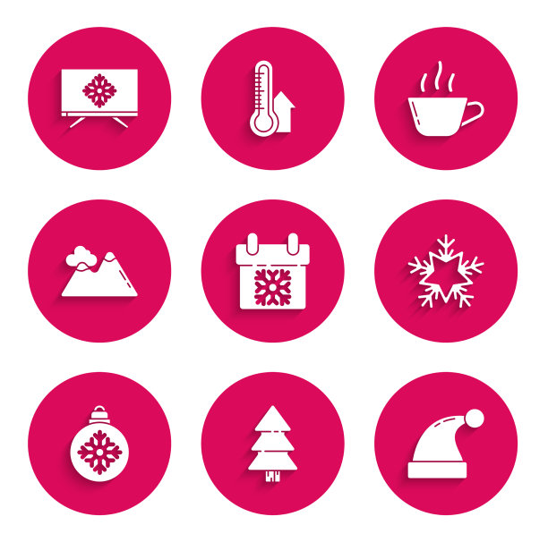 设置日历圣诞树圣诞老人的帽子图片下载