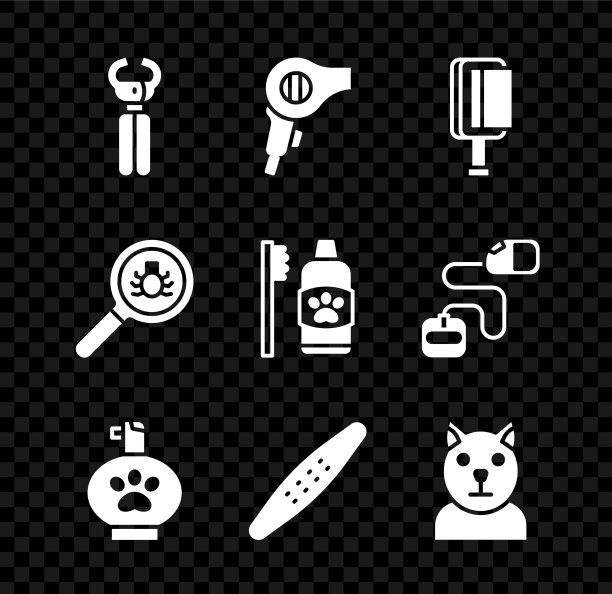 备有宠物指甲刀、吹风机、狗刷图片下载