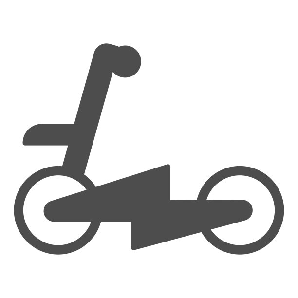 电动滑板车与闪电固体图标，电动交通概念，闪电自行车矢量标志在白色背景，字形风格图标的移动概念和网页设计。矢量图形。图片下载