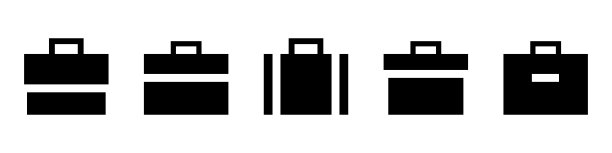 公文包的图标集。手提箱图标。行李的象征。现代矢量图标孤立在白色背景上。向量EPS 10图片下载