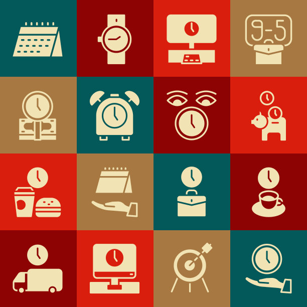 设置时钟，咖啡时间存钱罐与硬币图片下载