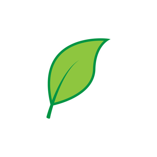 绿叶图标。矢量插图孤立的白色背景。图片下载