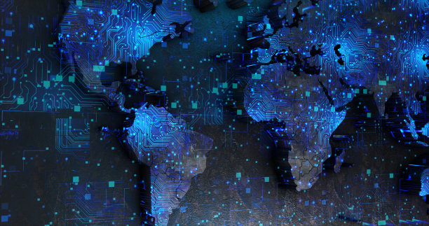 数字世界地图背景图片下载