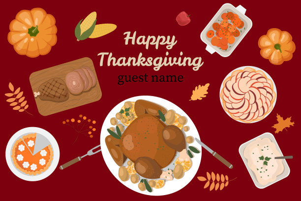 用传统食物祝感恩节快乐图片下载