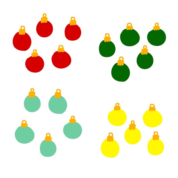 一套圣诞节彩色球图片下载