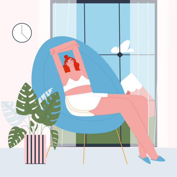 一个女孩穿着自制的西装，坐在窗边的扶手椅上，俯瞰着群山。图片下载