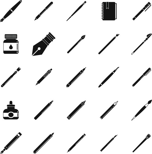 书法工具图标设置简单油漆图片下载