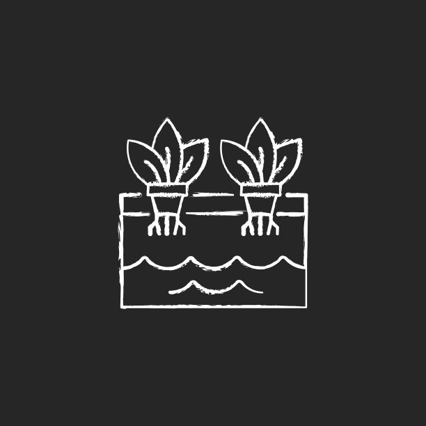 水培粉笔白色图标在黑暗的背景图片下载