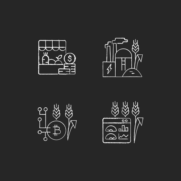 农业创新的粉笔白色图标开始图片下载