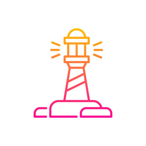 灯塔矢量渐变图标风格插图。Eps 10个文件图片下载