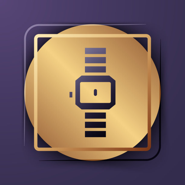 紫色腕表图标孤立在紫色上图片下载