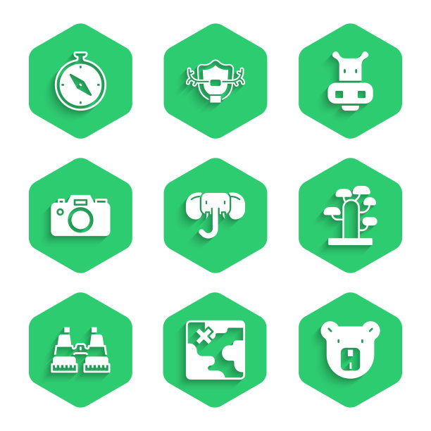 设大象非洲狩猎地图熊头图片下载