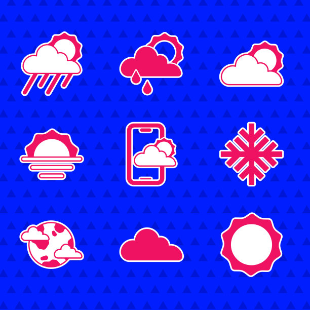 集天气预报云太阳雪花地球图片下载