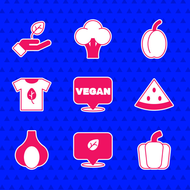 素食饮食集灯笼椒西瓜图片下载