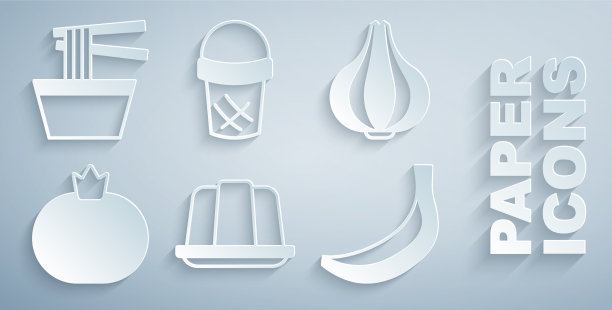 果冻蛋糕，大蒜，西红柿，香蕉冰淇淋图片下载